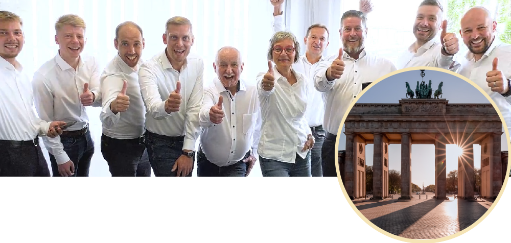 Team Rygol mit Quadriga Berlin im Vordergrund